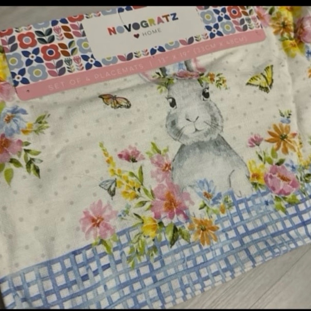 Novogratz Easter Floral Bunny Placemats